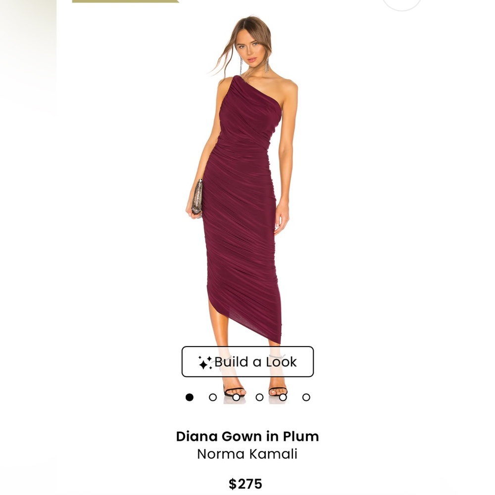 Norma Kamali Asymmetrical Purple Red Gown One Shoulder
